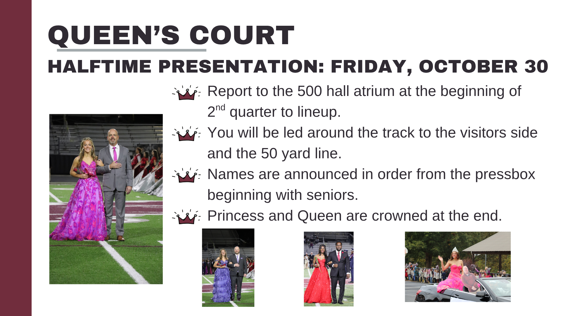 queens court line up at the end of 2nd quarter in the 500 hall atrium