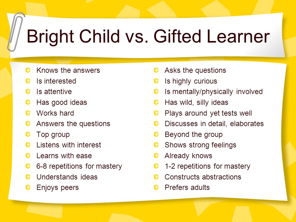 Bright Child versus Gifted Child