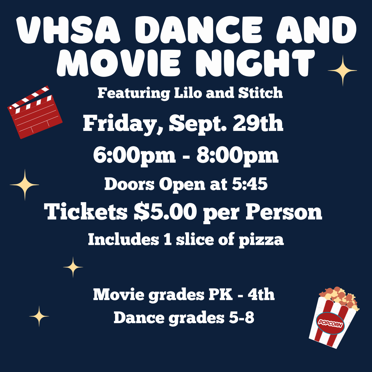 VHSA Dance and Movie Night 9-29-23
