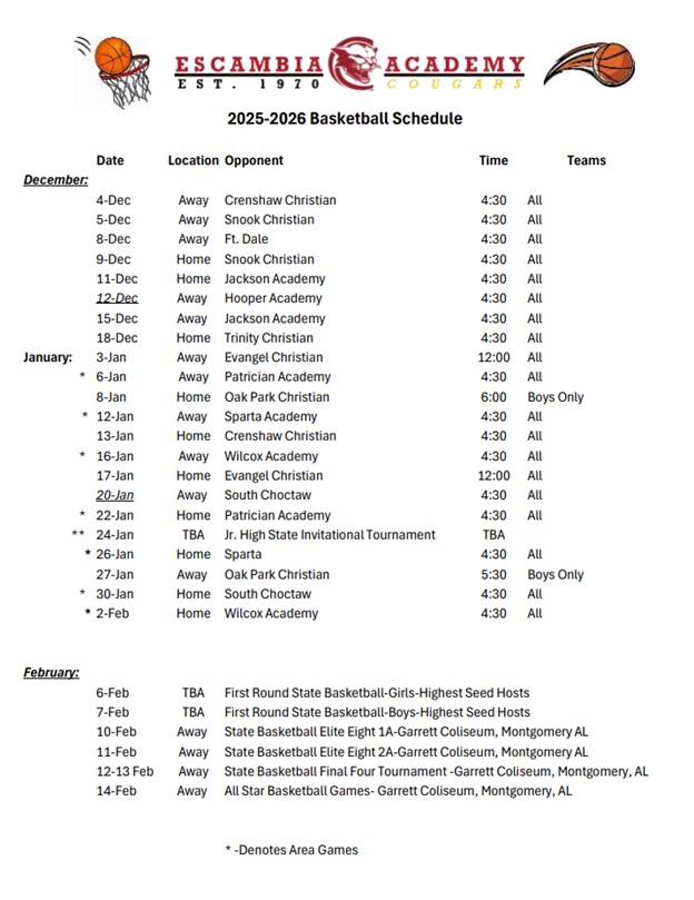 25-26 Schedule
