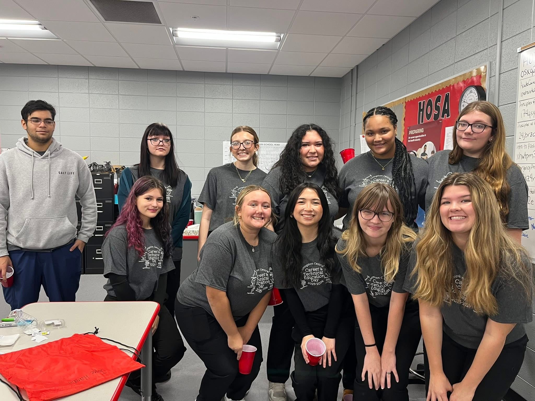 HOSA students during a blood drive