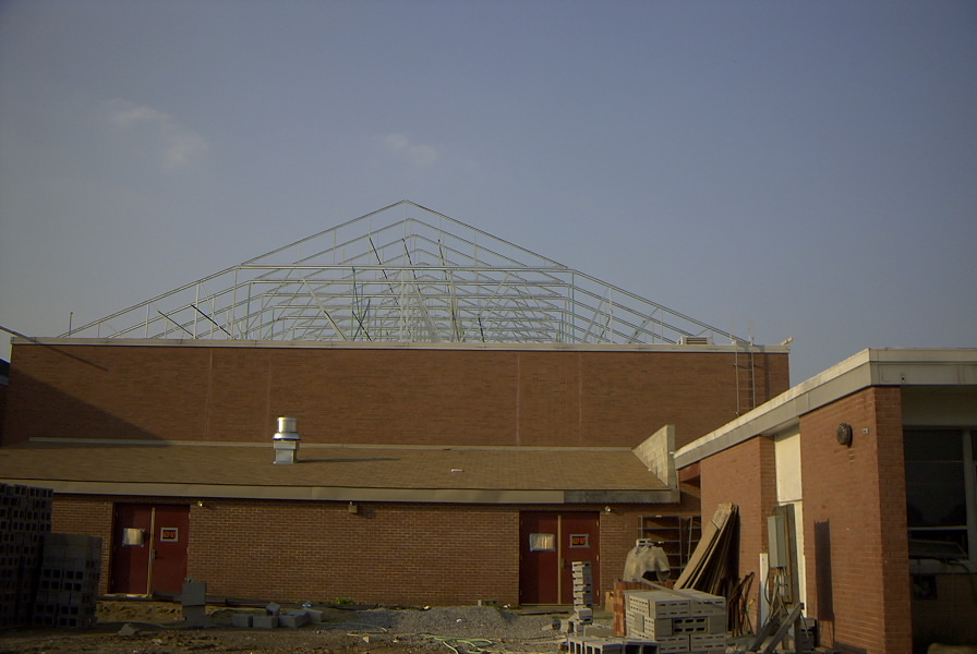Trusses over the old gym