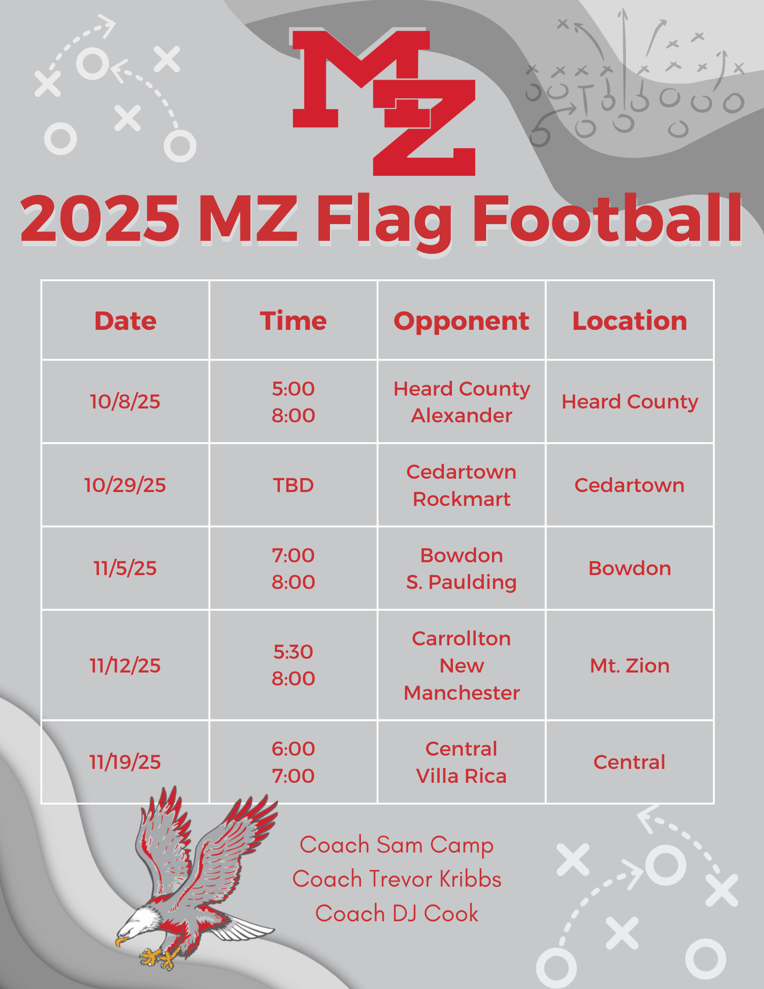 Flag Football Schedule