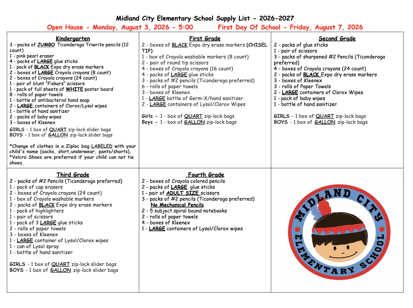 Supply List