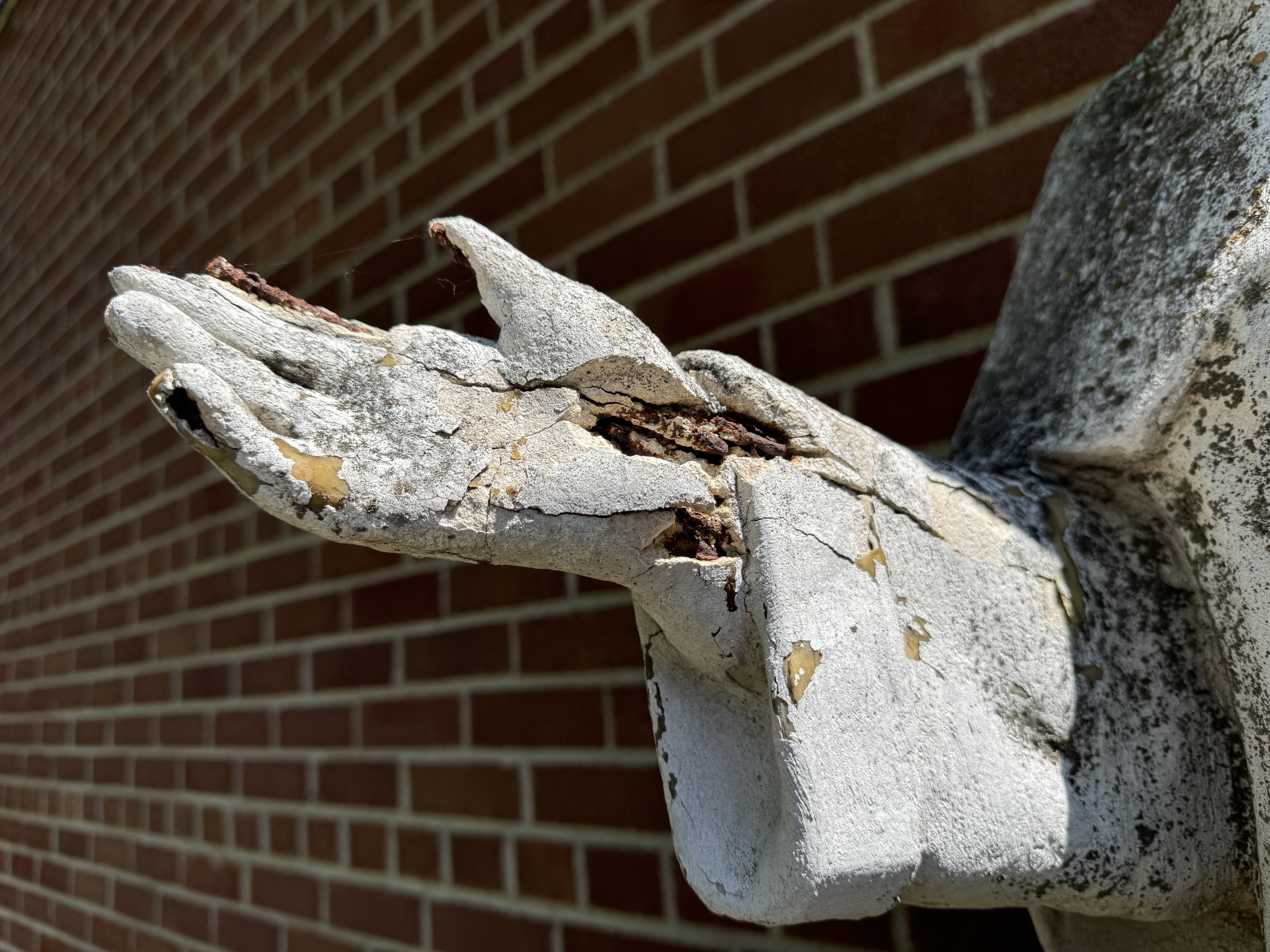 Right hand of our statue of Our Lady of Beauraign