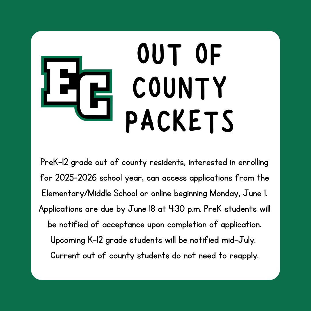 Out of County Packet Announcement