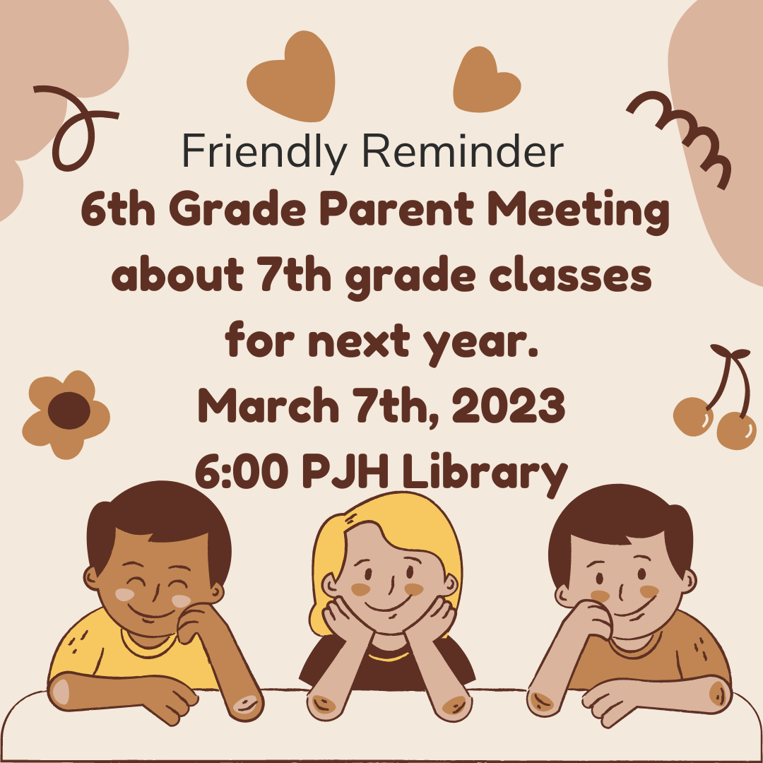 6th grade parent meeting