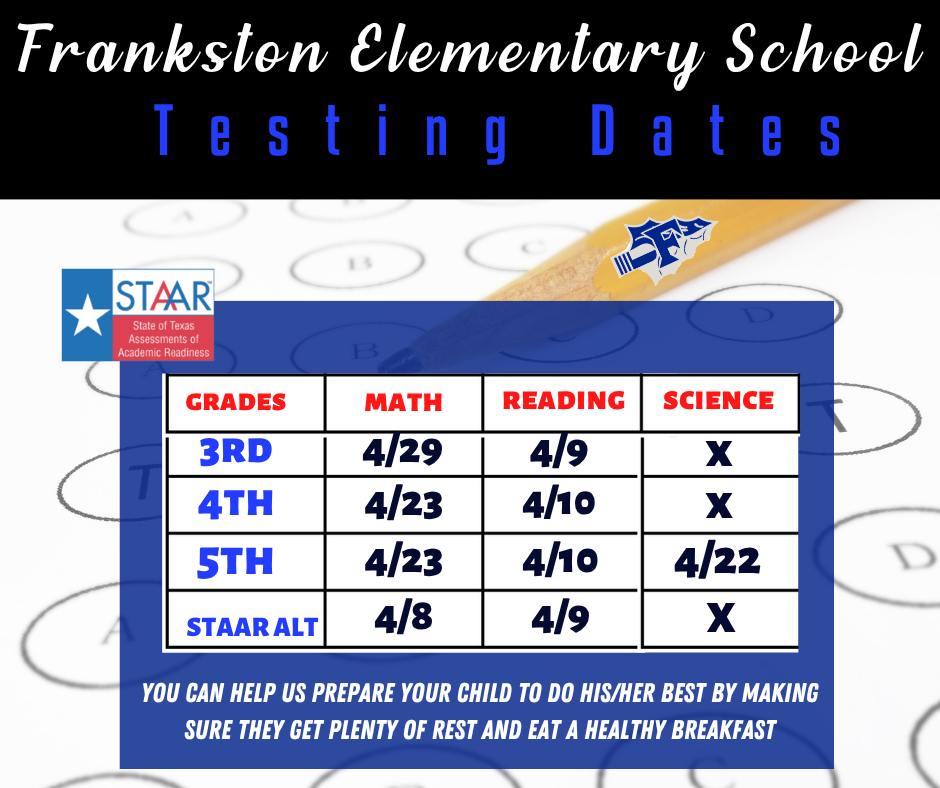 STAAR test dates