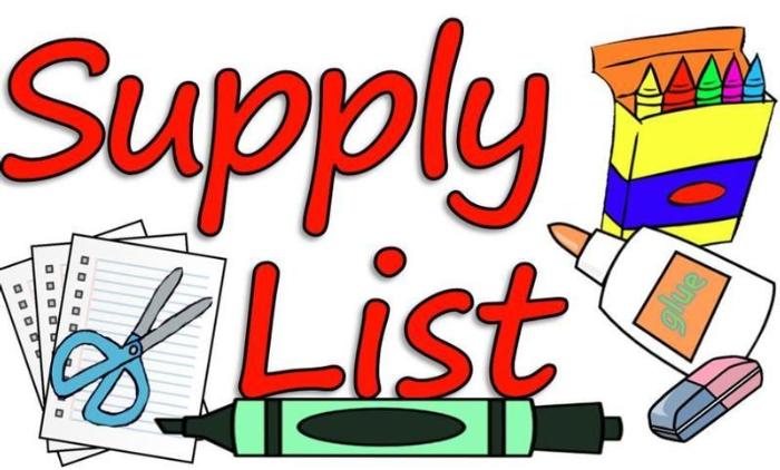 2022-2023 DTW School Year Supply Lists