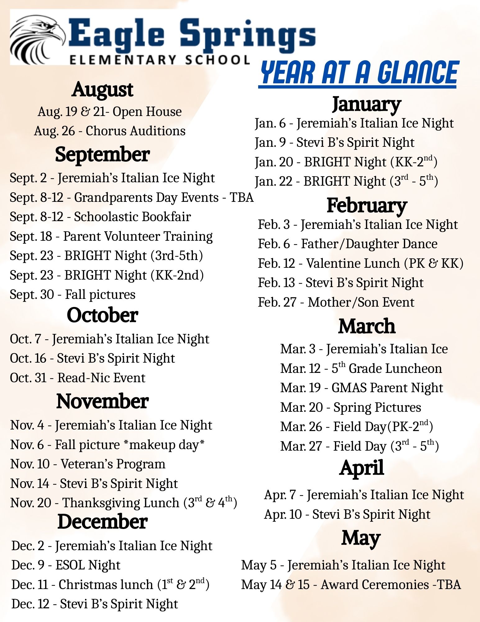 Year at a Glance Year at a Glance