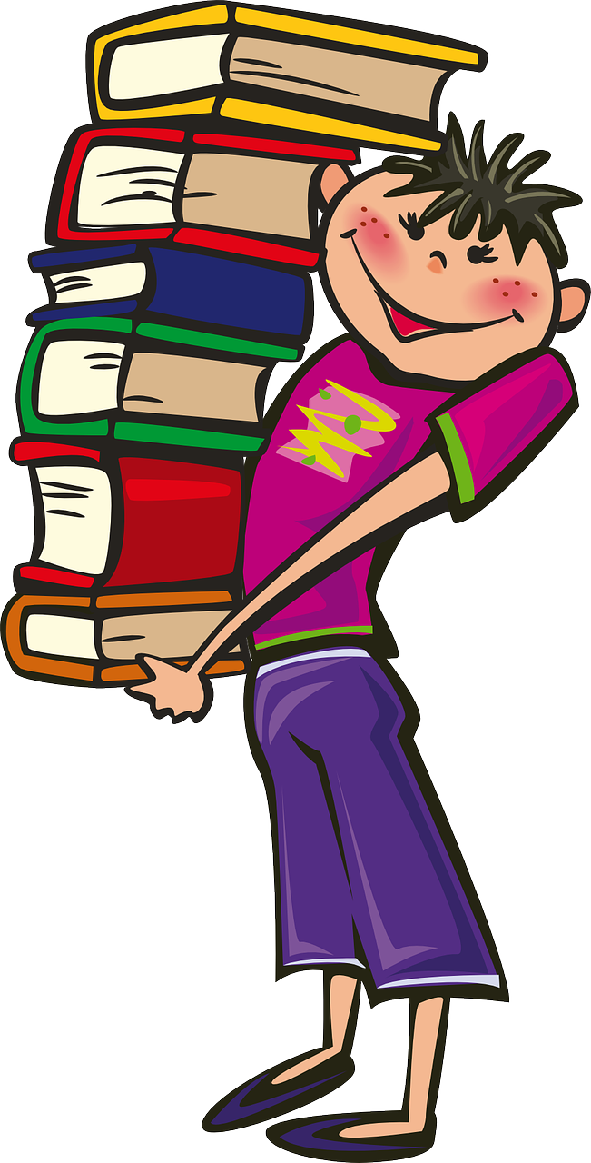 young adult presenting a stack of books young adult presenting a stack of books