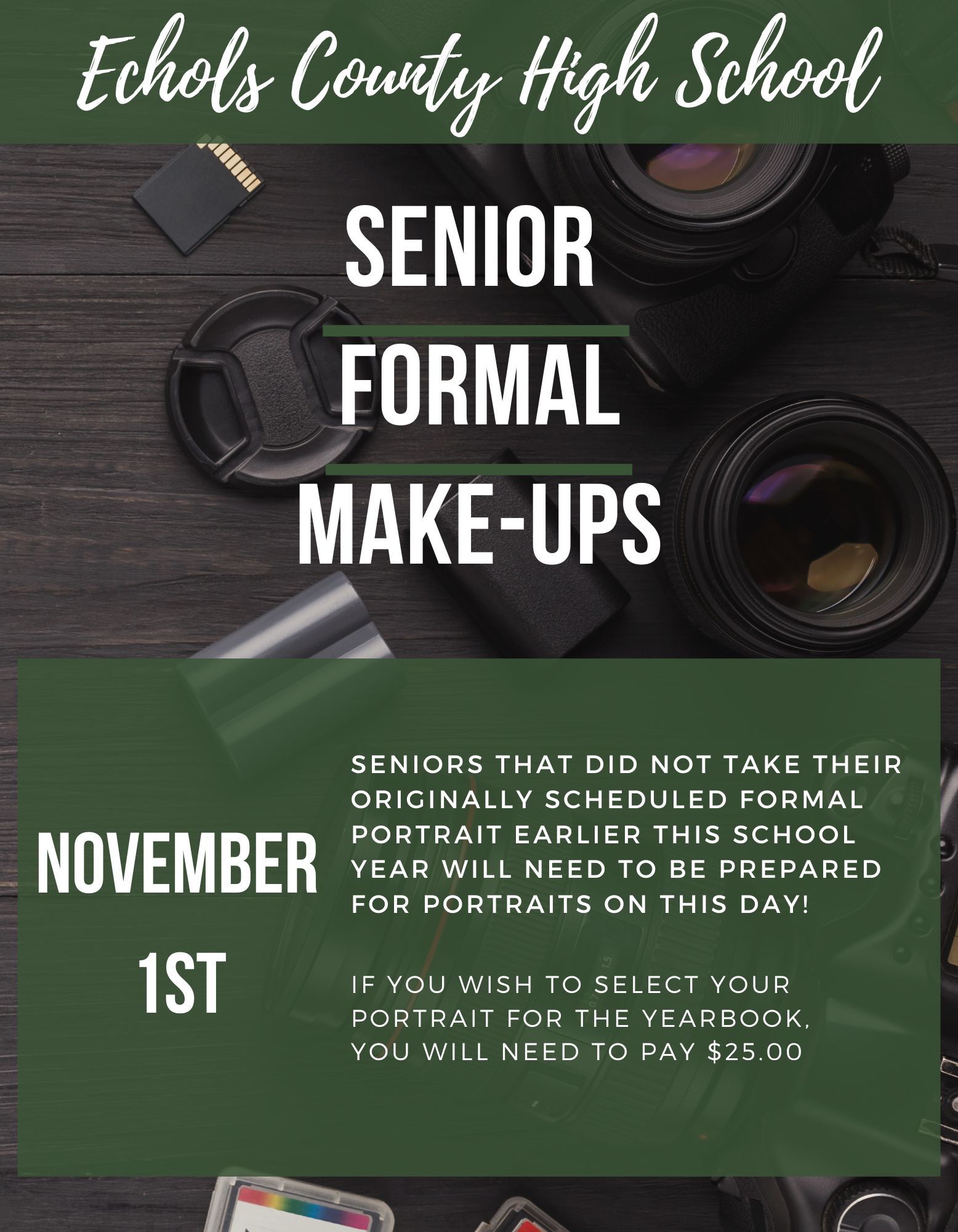 Senior Formal Make-Up Announcement