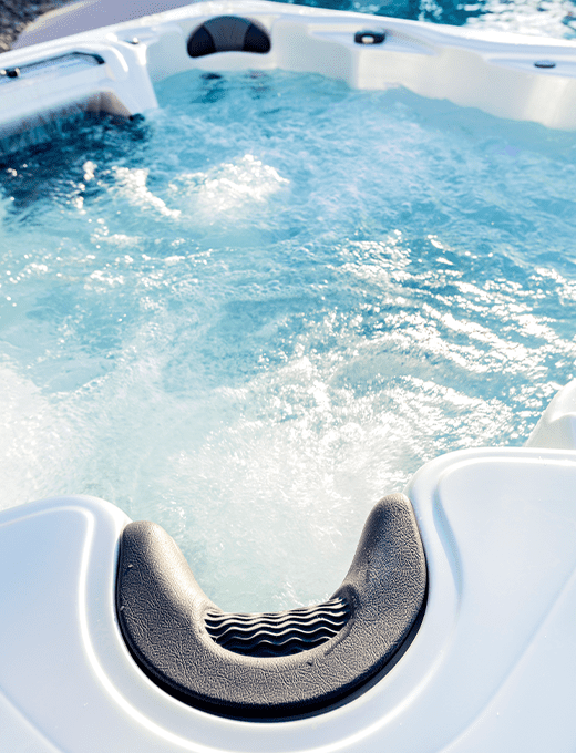 hot tub with whirlpool on
