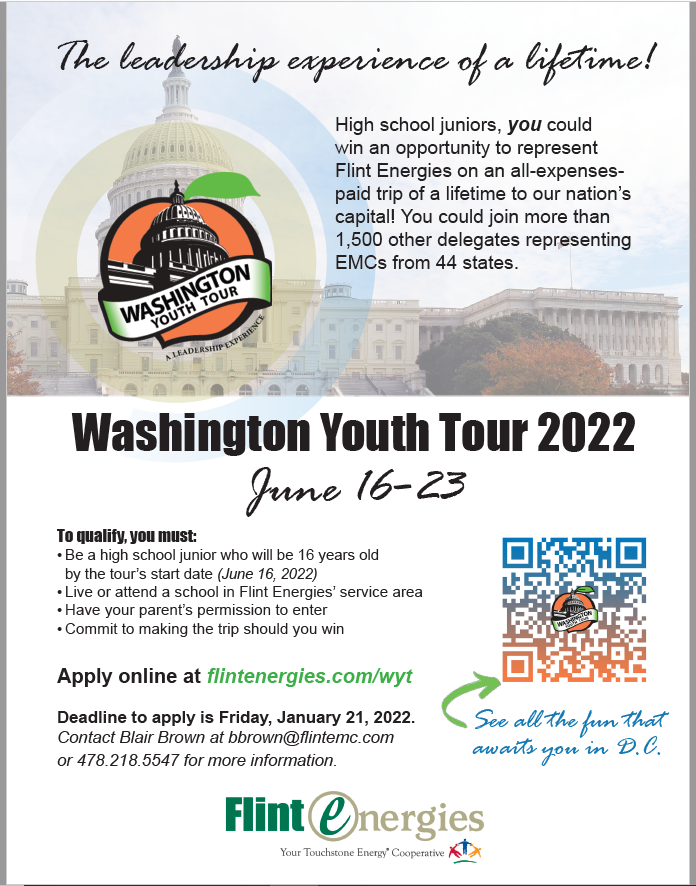 Washington Youth Tour Flyer 2022