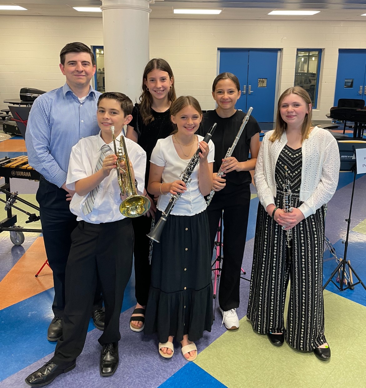 Group Shot of the Honor Band Members with Mr. Haney