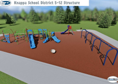 Second 3D rendering of plan for the new playground structures 