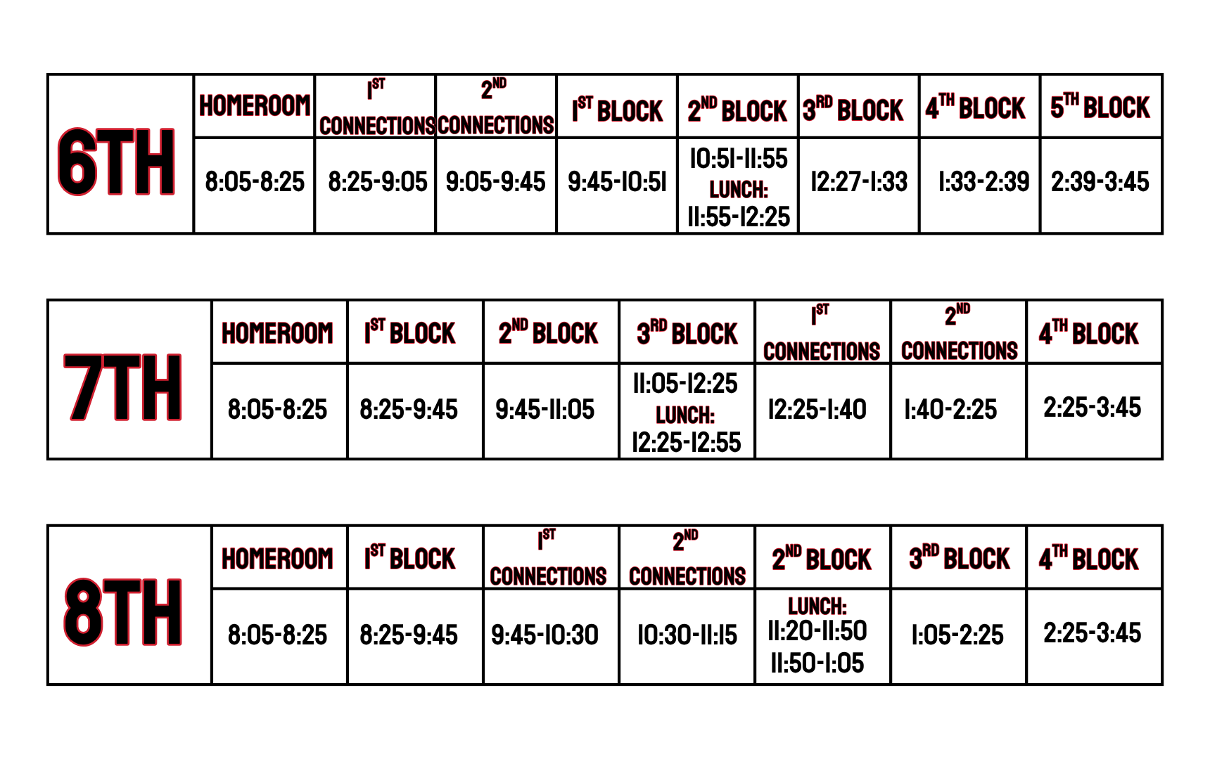 2026-2027 Bell Schedule 