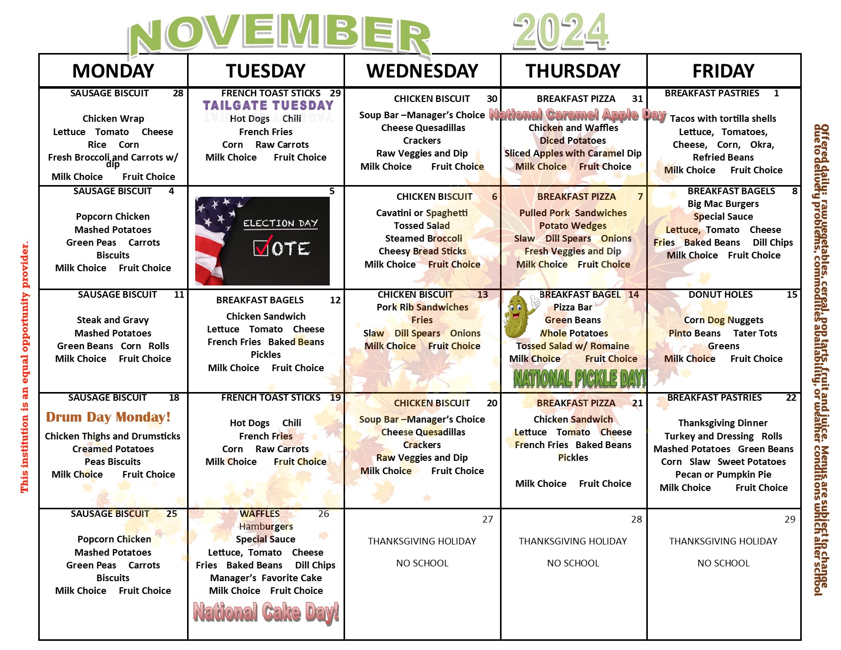 November Menu