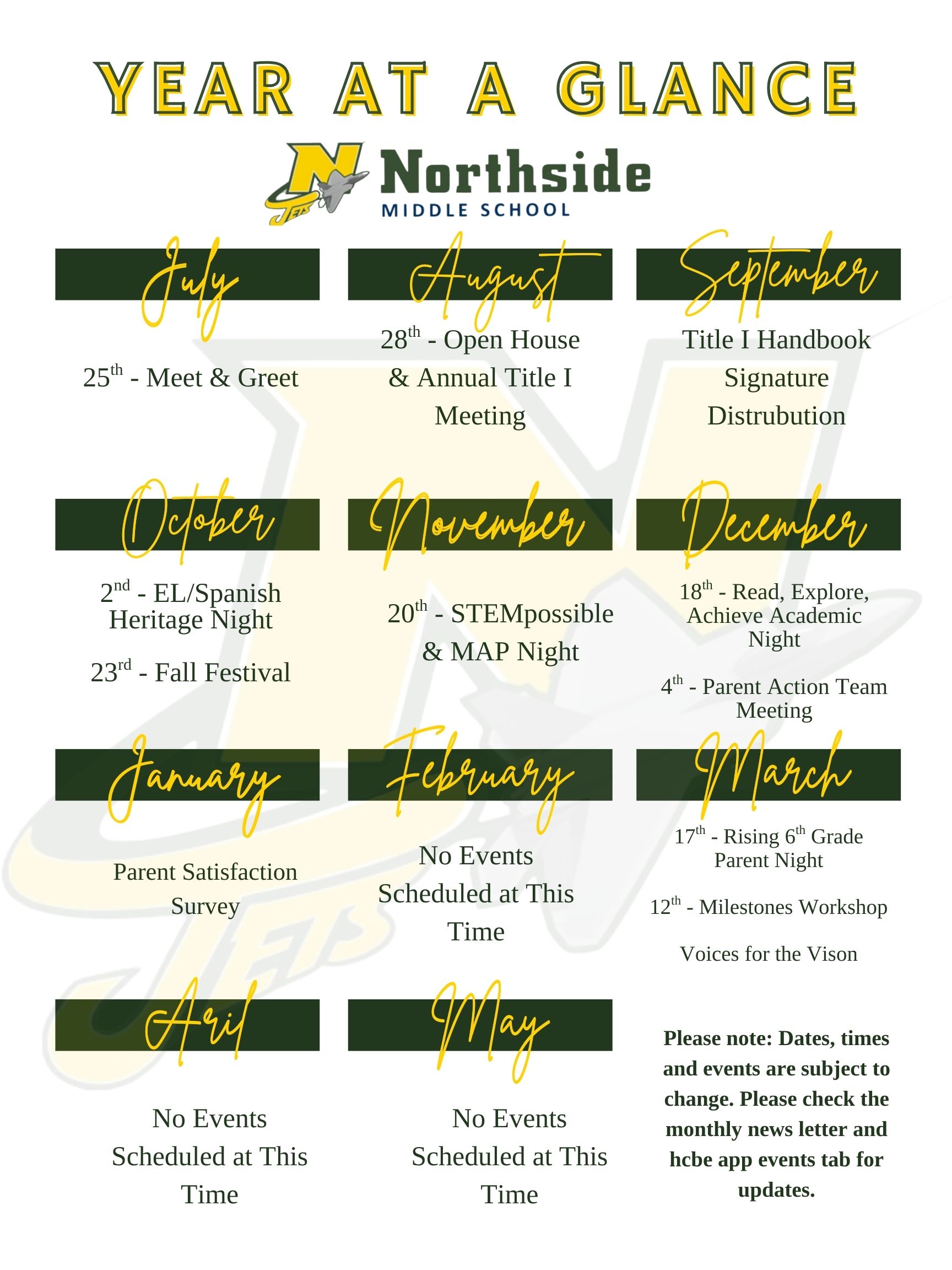 NMS Jets Year at a Glance NMS Jets Year at a Glance