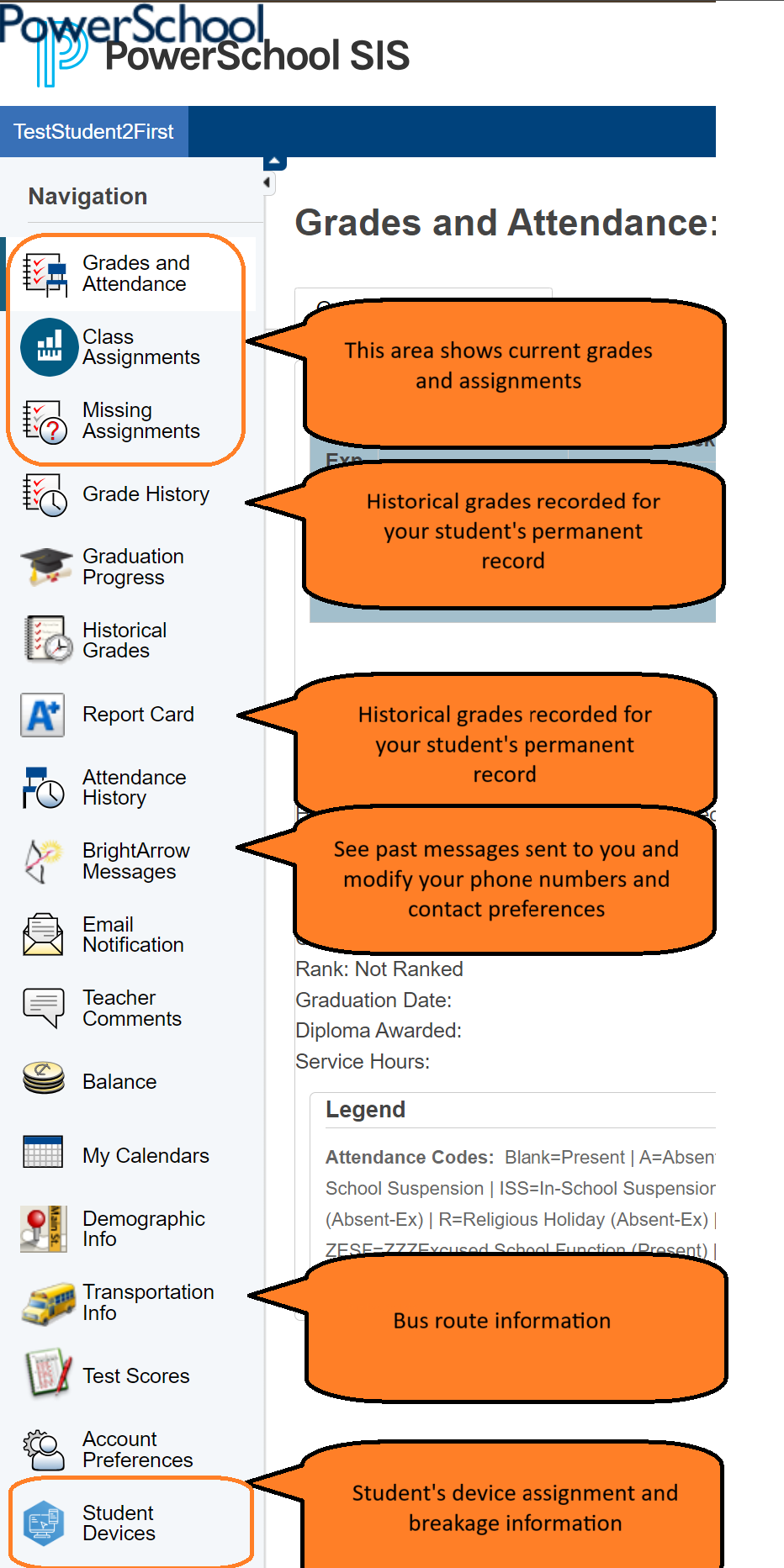 Parent Portal example