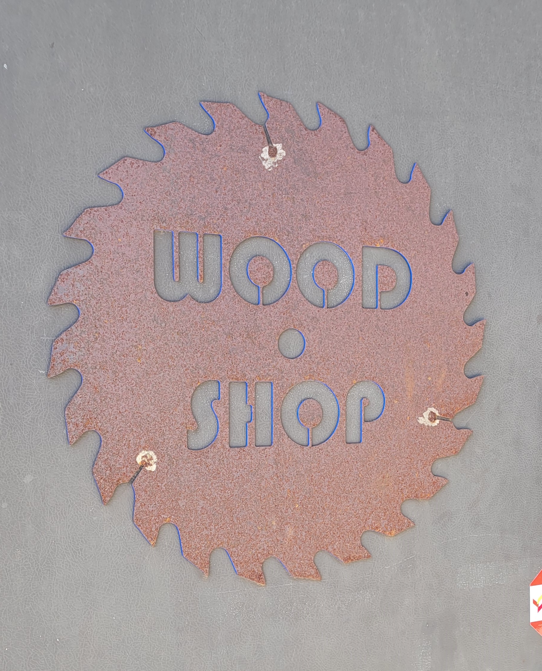 Woodshop sign