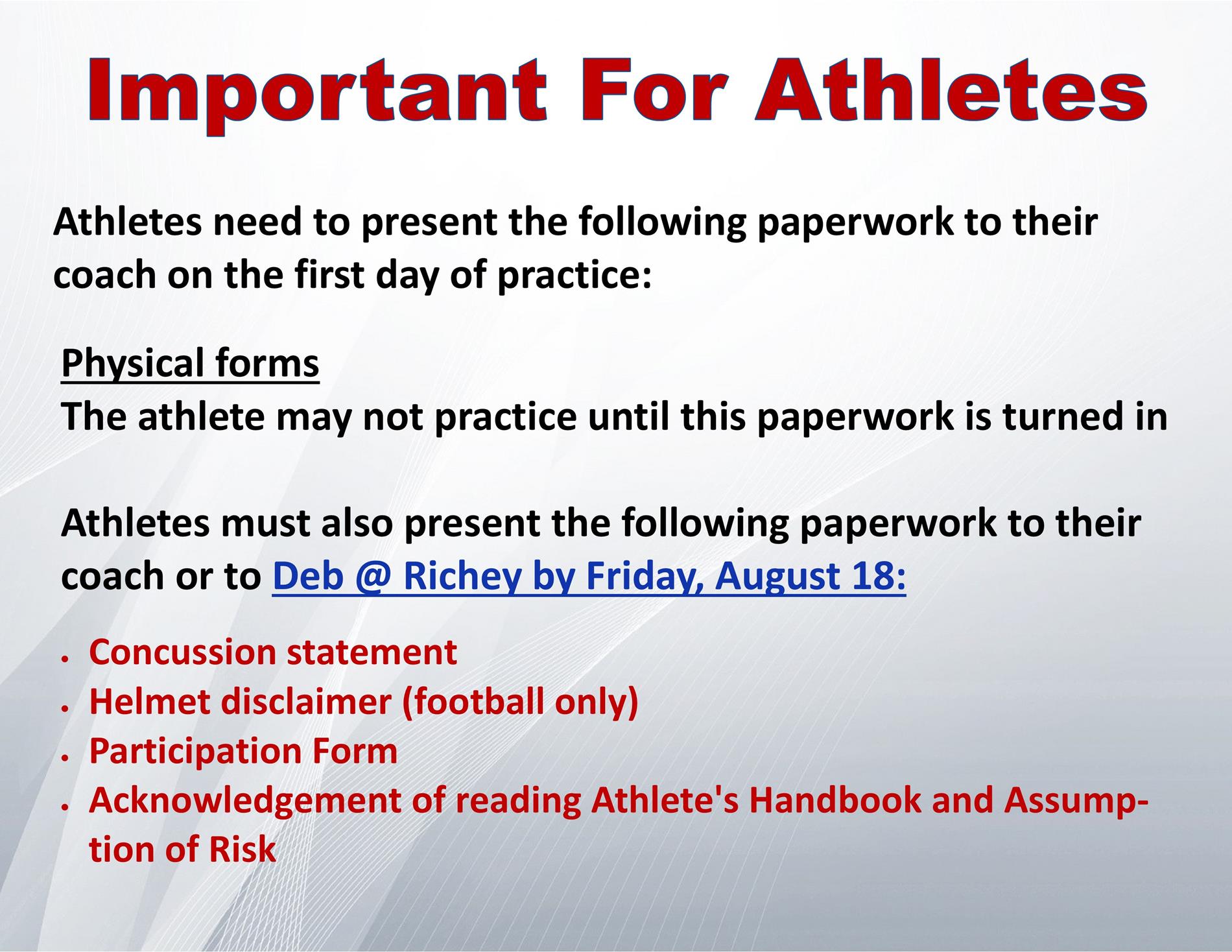 Important for Athletes