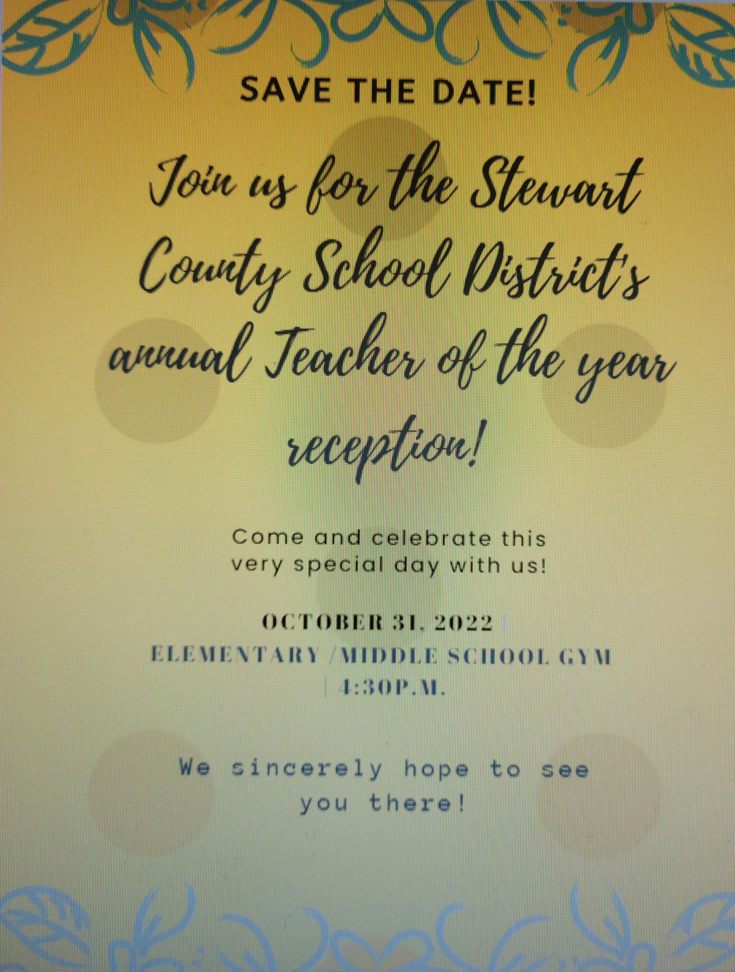 District teacher of the year celebration
