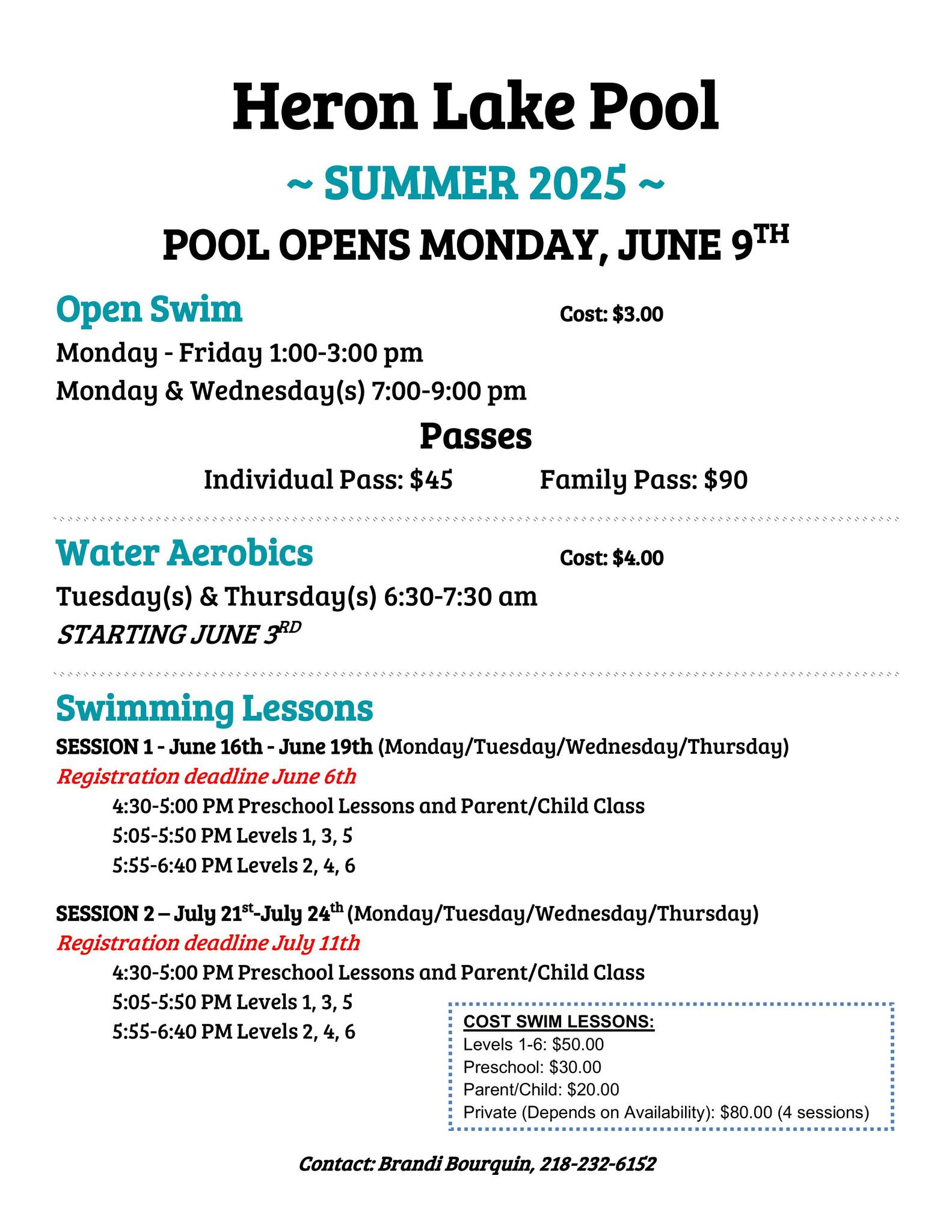 Summer Schedule 2025