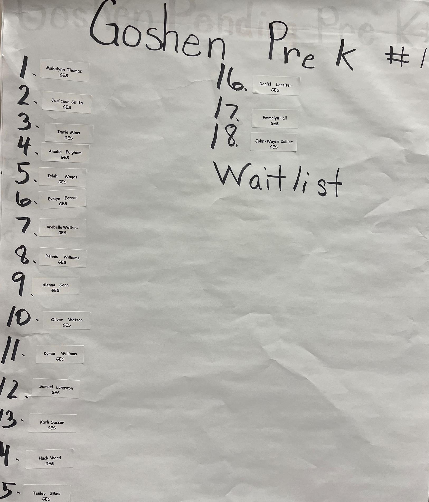 Pre-K Lottery Results