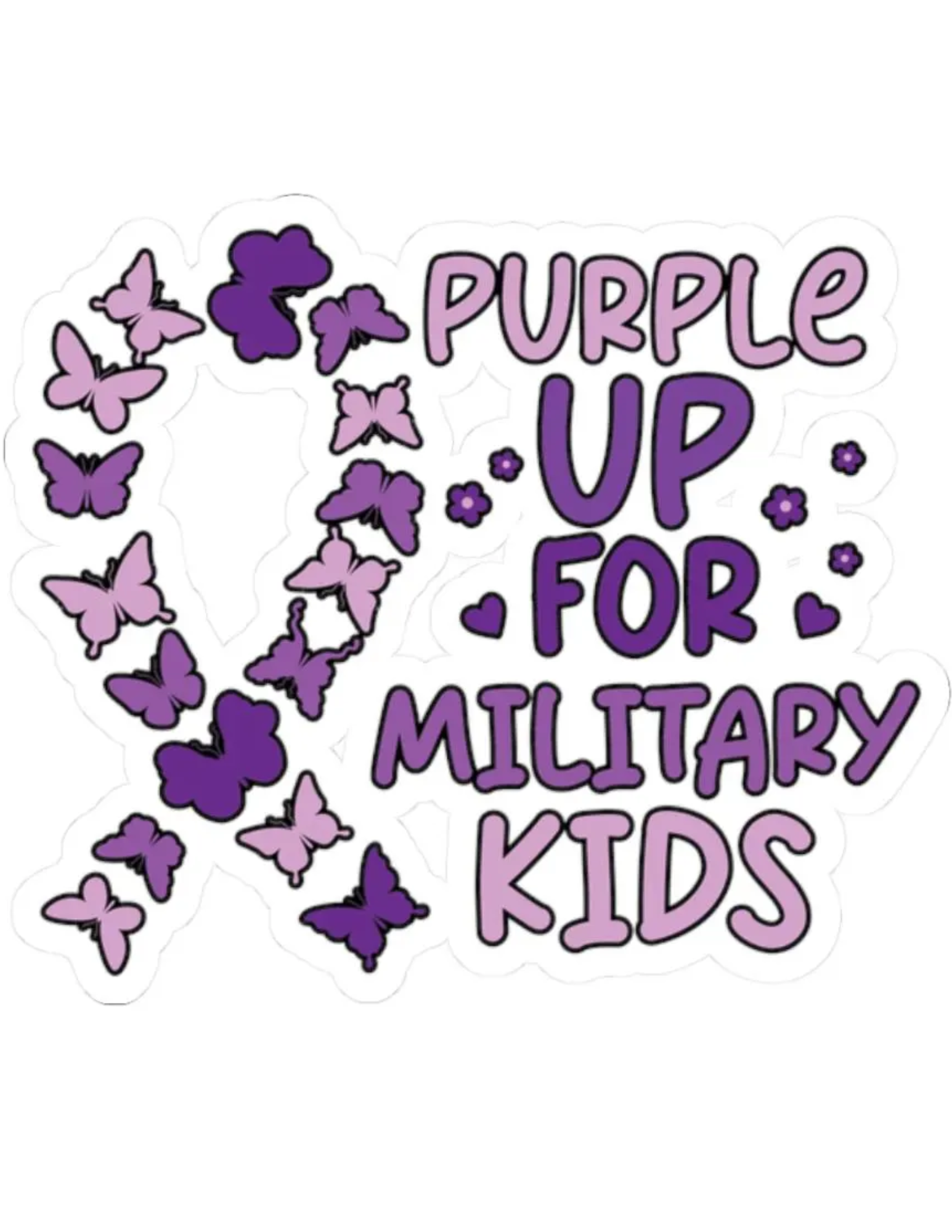 Purple up for military kids with butterfly ribbon