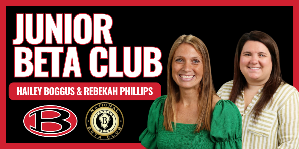 Junior Beta Graphic with photo of Sponsor Hailey Boggus & Rebekah Phillips