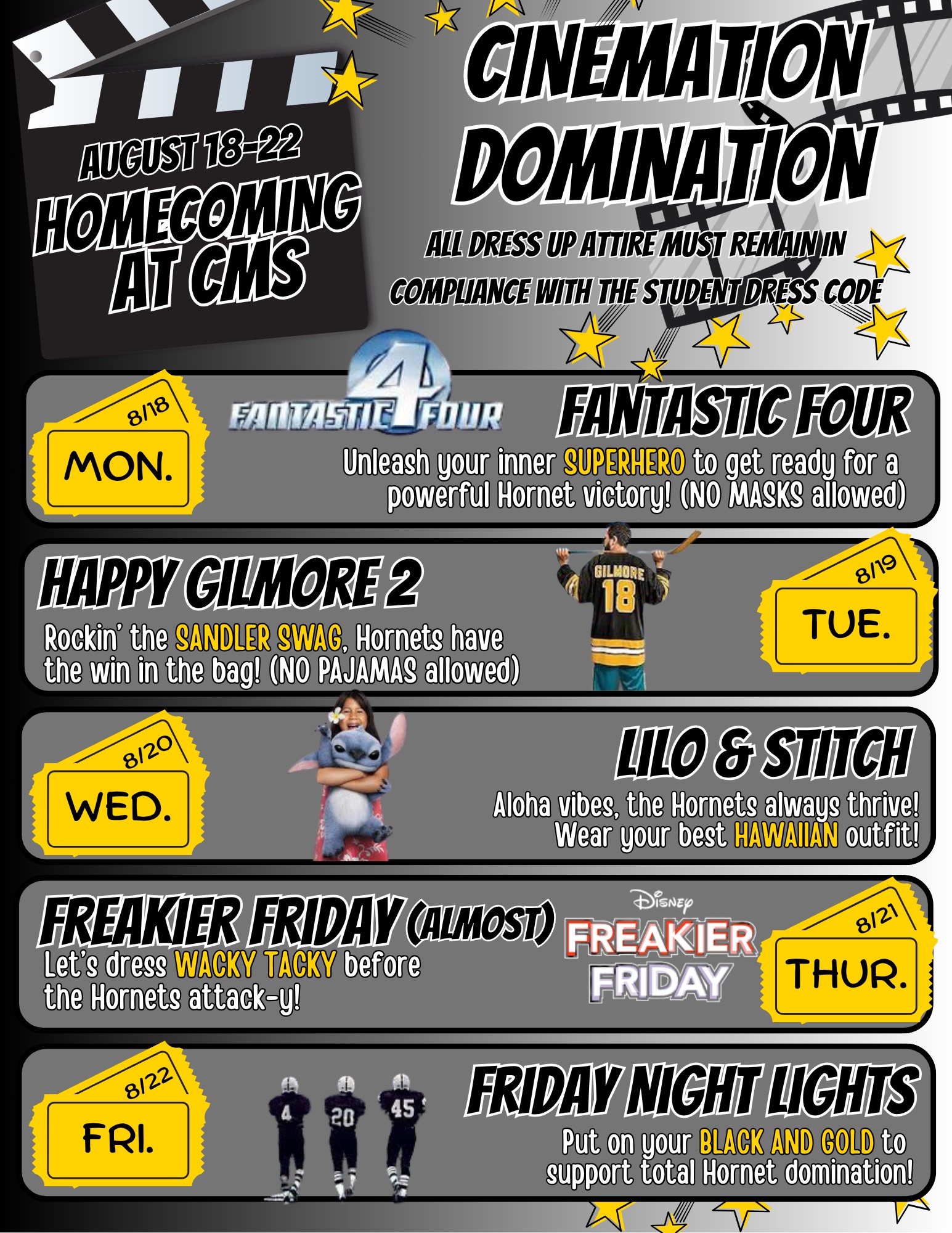 CMS Homecoming Dress Up Days