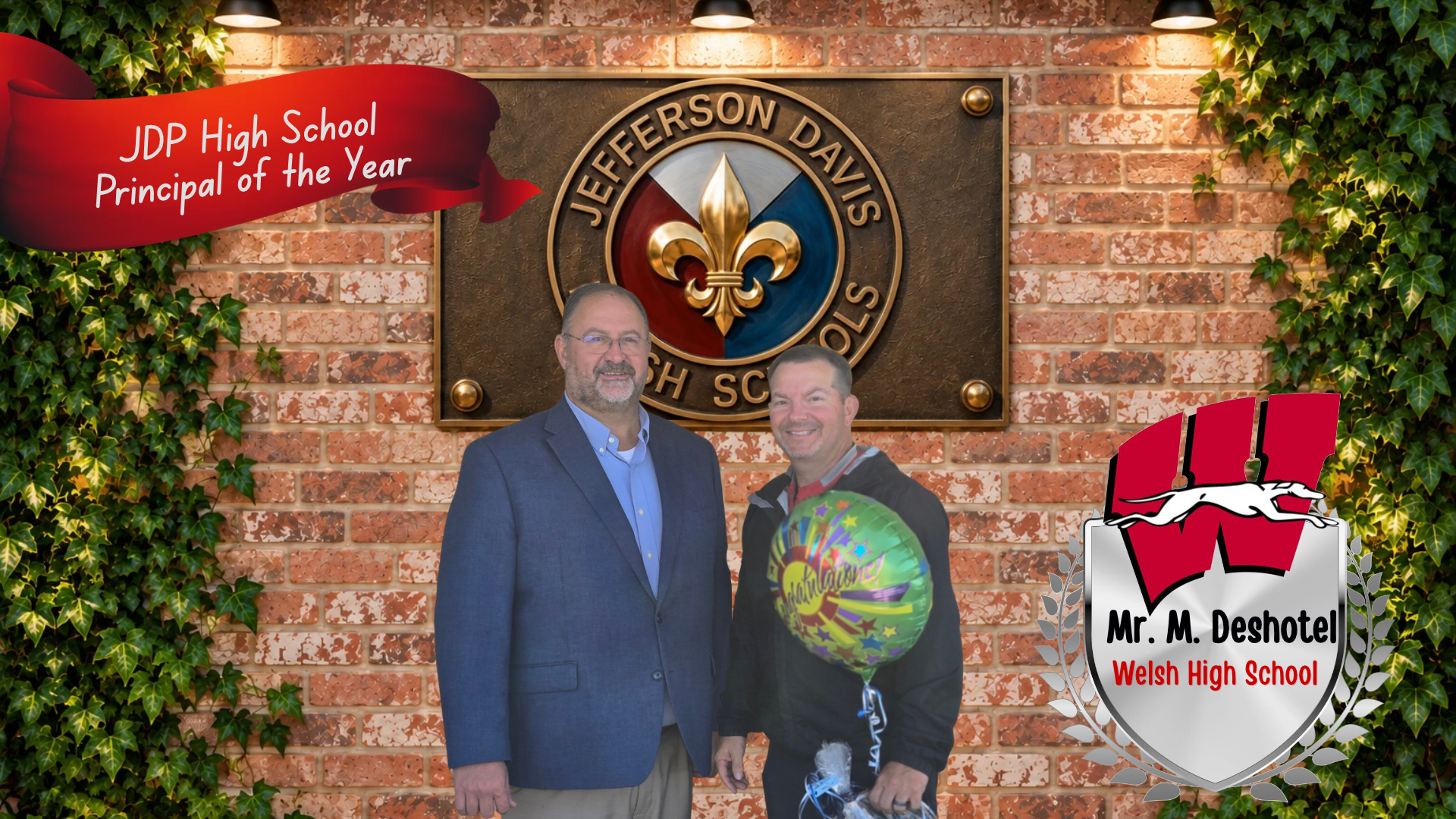 Congratulations Mr. M. Deshotel, Jefferson Davis Parish High School Principal of the Year