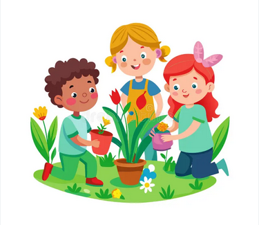 kids in garden