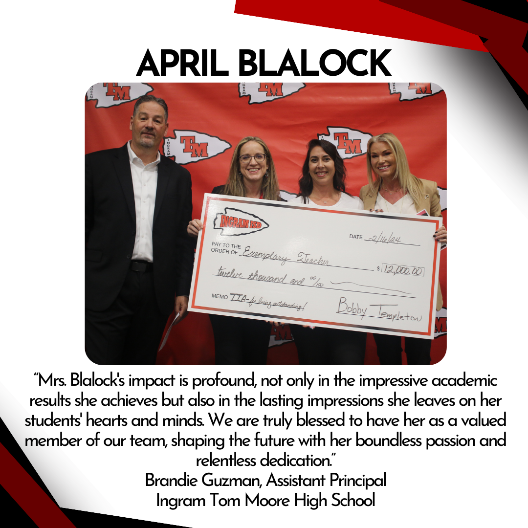 Mrs. Blalock's impact is profound, not only in the impressive academic results she achieves but also in the lasting impressions she leaves on her students' hearts and minds. We are truly blessed to have her as a valued member of our team, shaping the future with her boundless passion and relentless dedication.