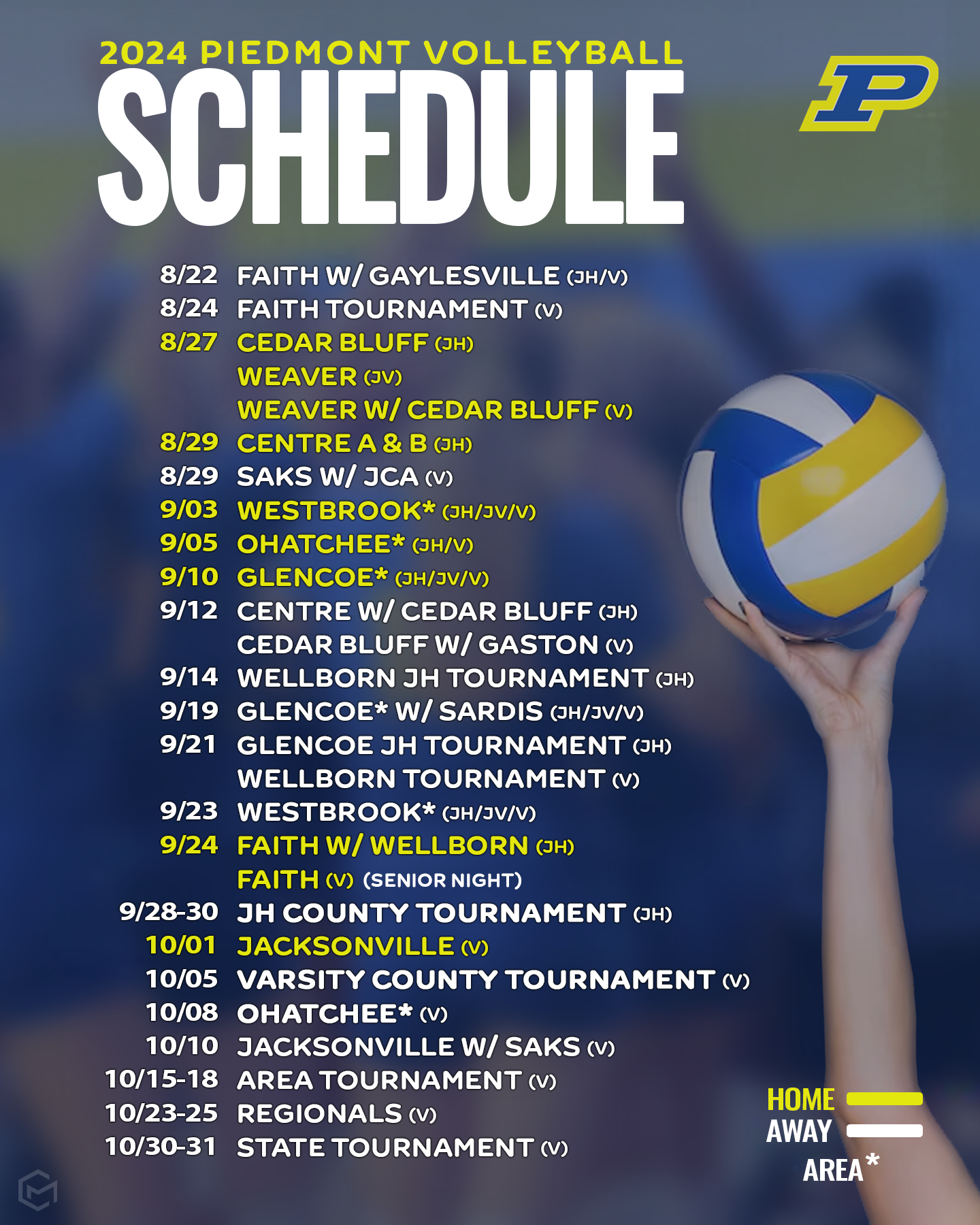 2024 volleyball schedule