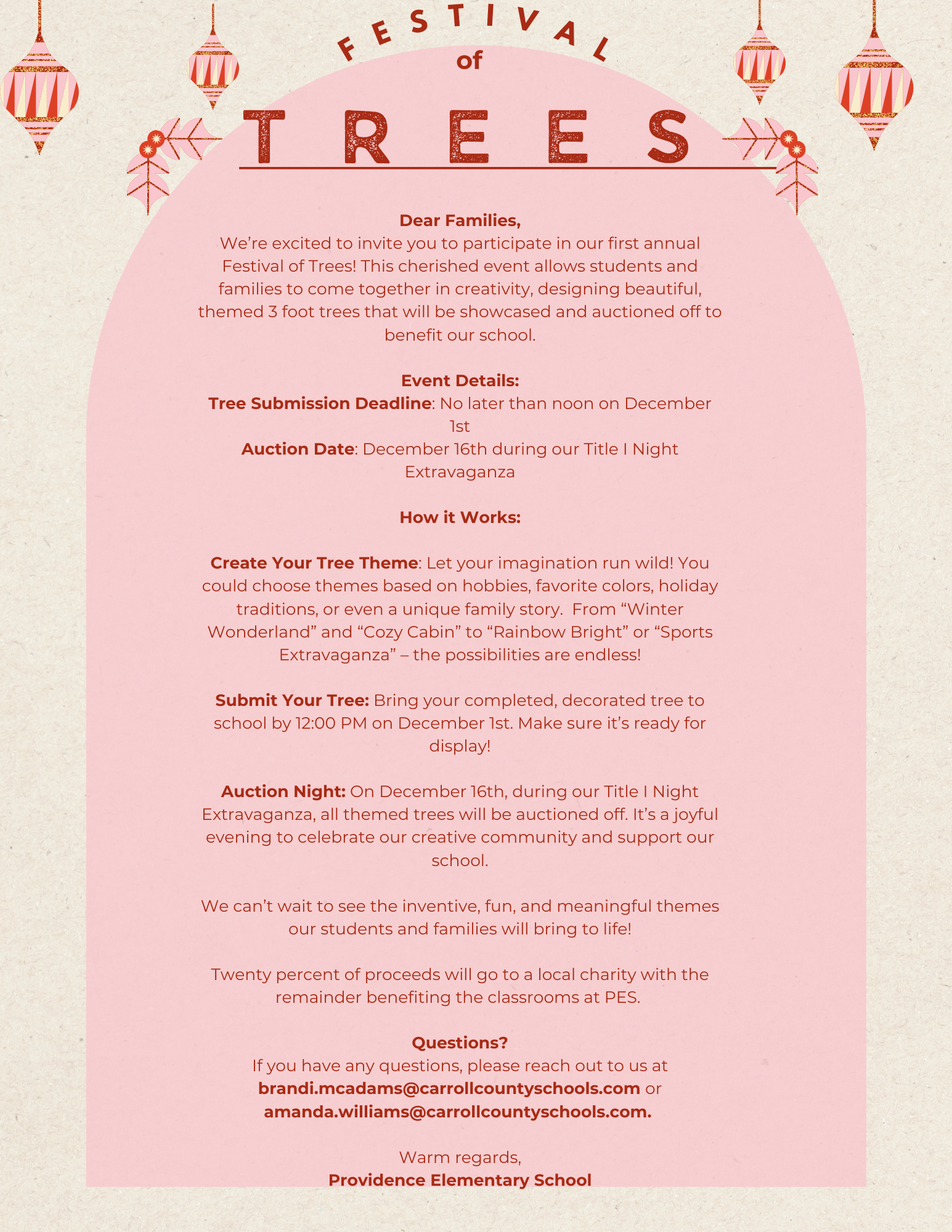 Festival of Trees Flyer