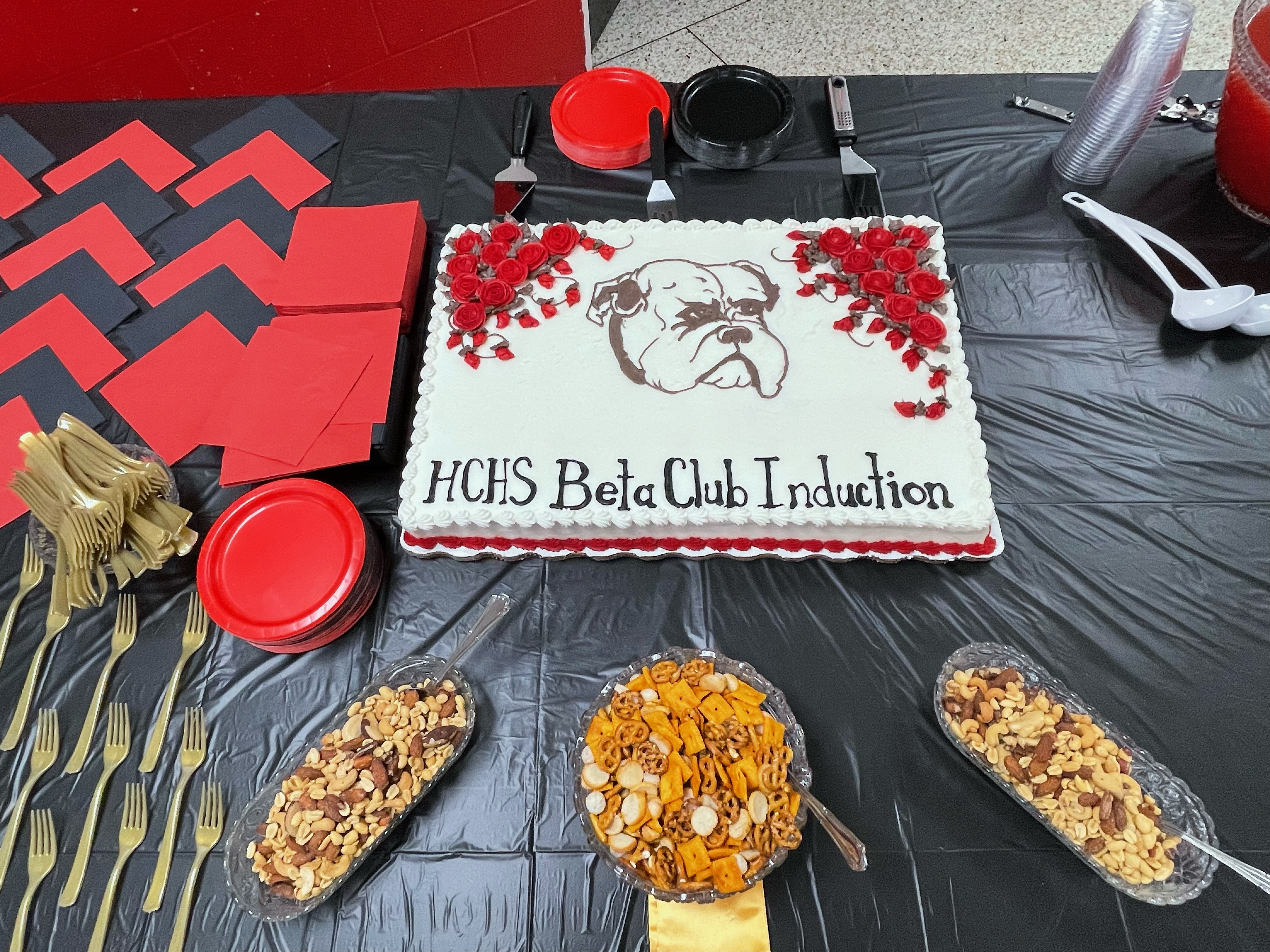 Refreshment table at the Induction Ceremony.