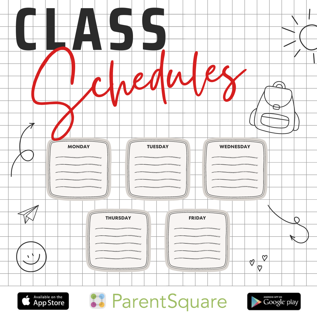 Class Schedules Now Available