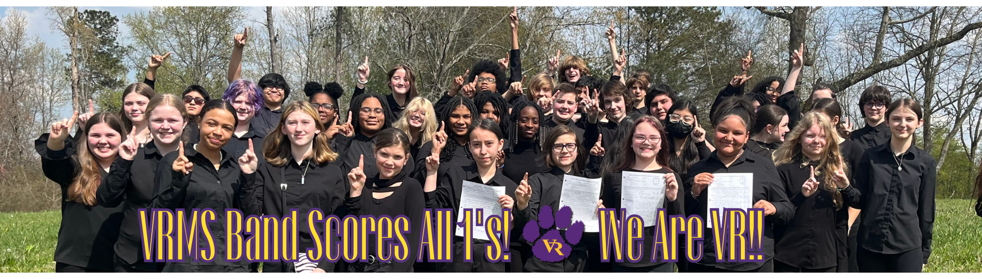 VRMS scores all 1's.  Picture of band members.