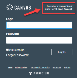Canvas Parent Account Sign-In Page