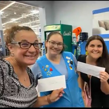 Walmart donated school supplies to Oro Grande Elementary School. Teachers went on a shopping spree.