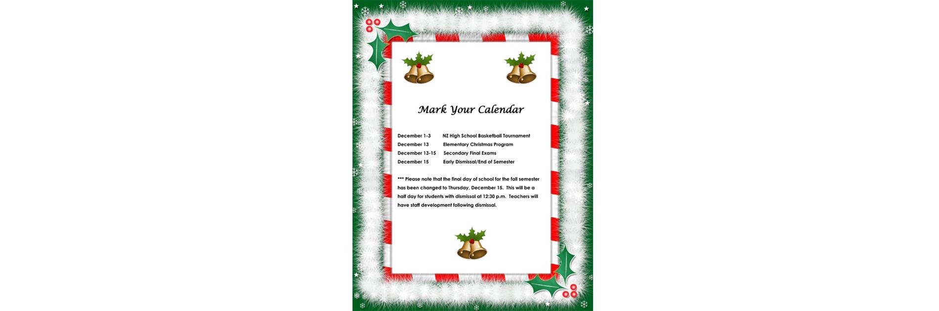 December Important Dates