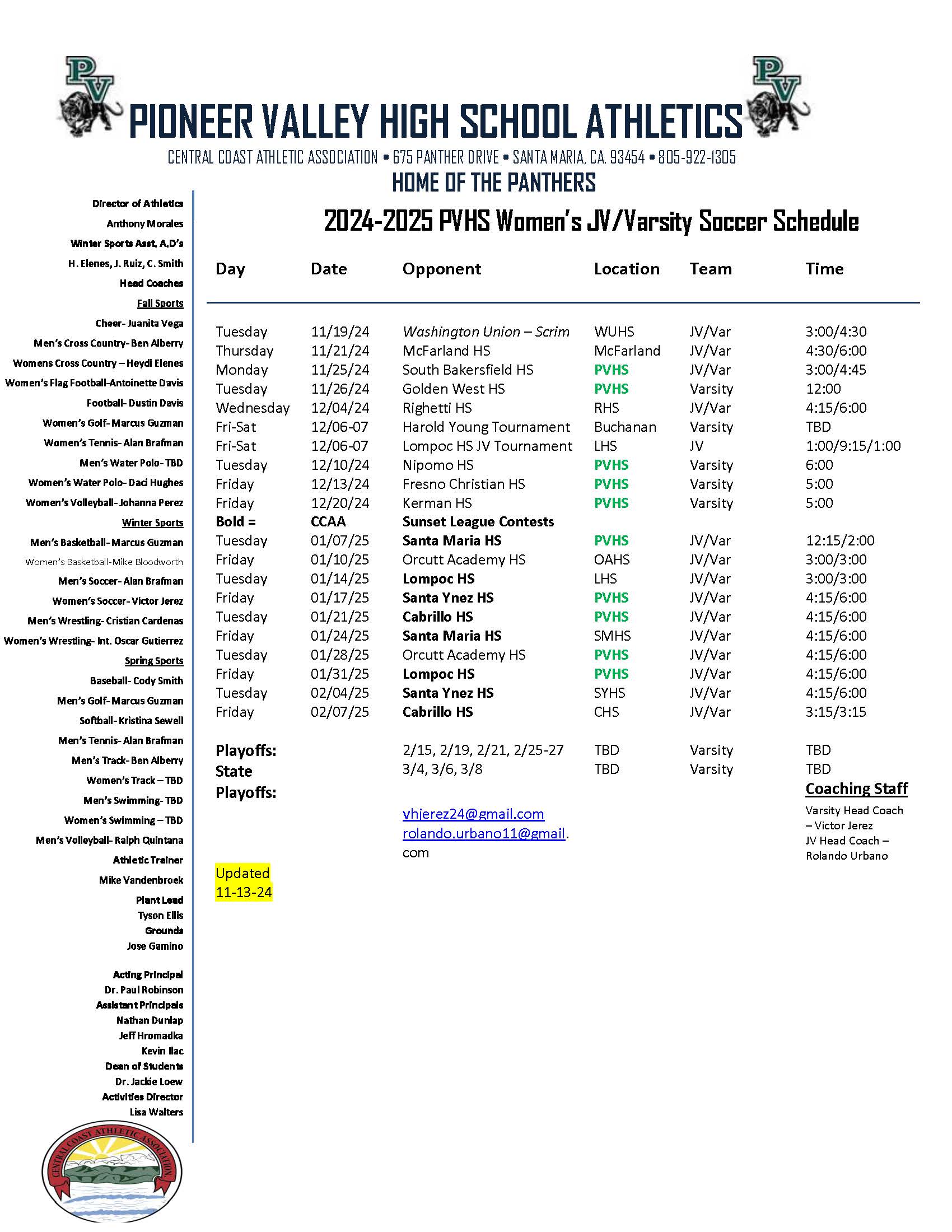 Womens Soccer Sched ver 2