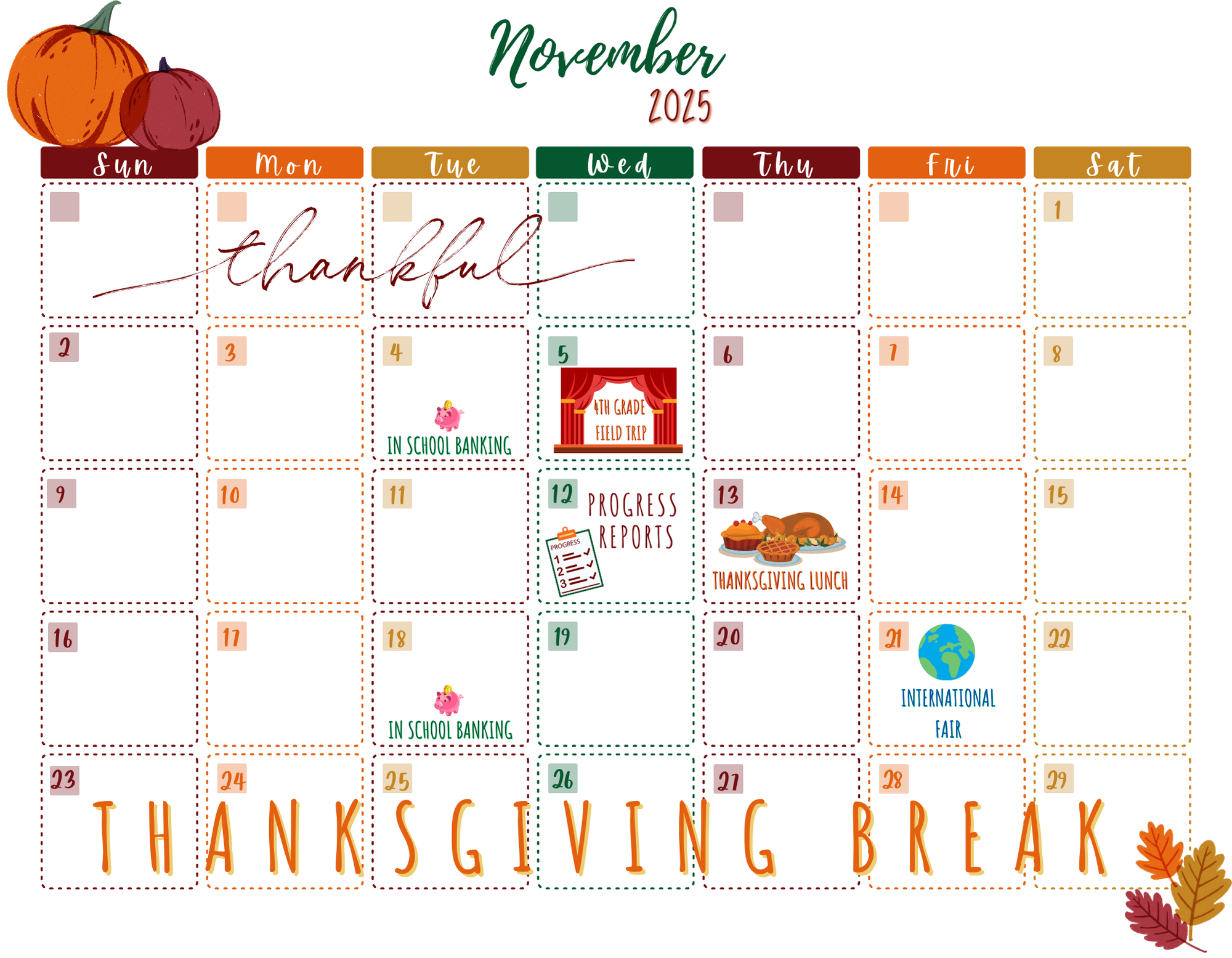 November 2025 Calendar NES