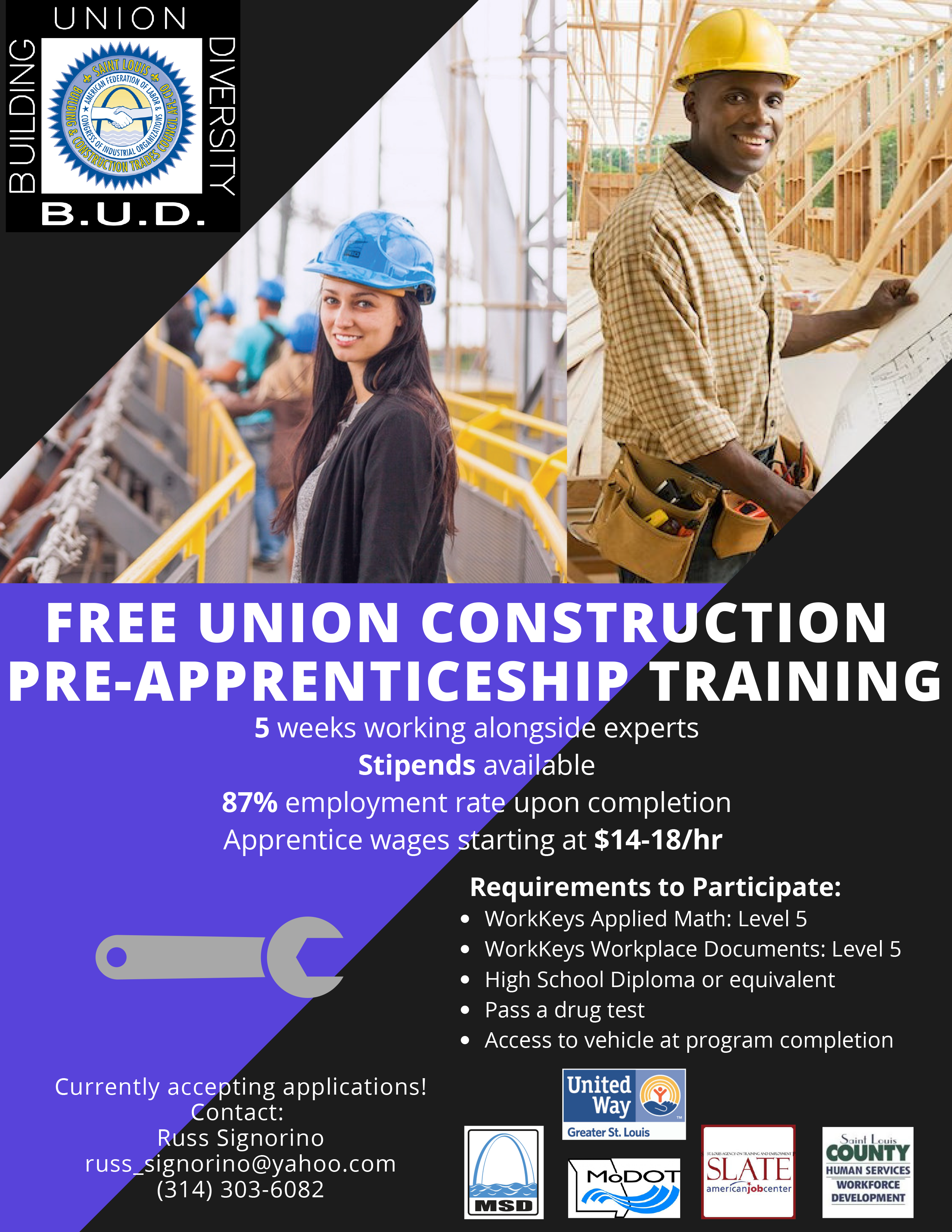 Free Union Construction Pre-Apprenticeship Training