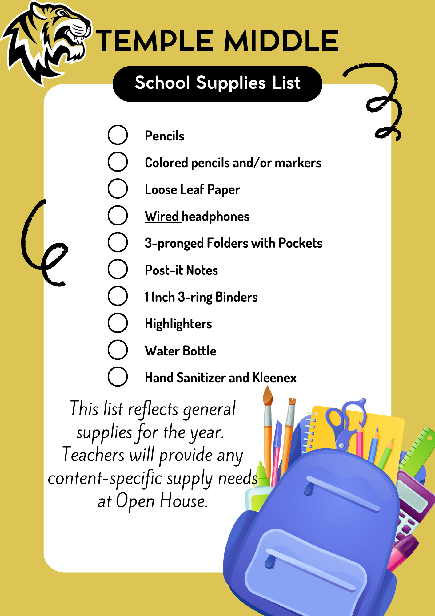 2025-2026 TMS School Supply List 2025-2026 TMS School Supply List