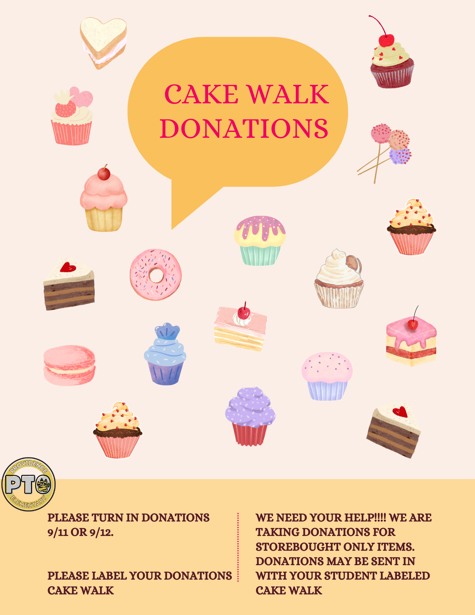 Cake Walk Dontations Flyer Cake Walk Dontations Flyer