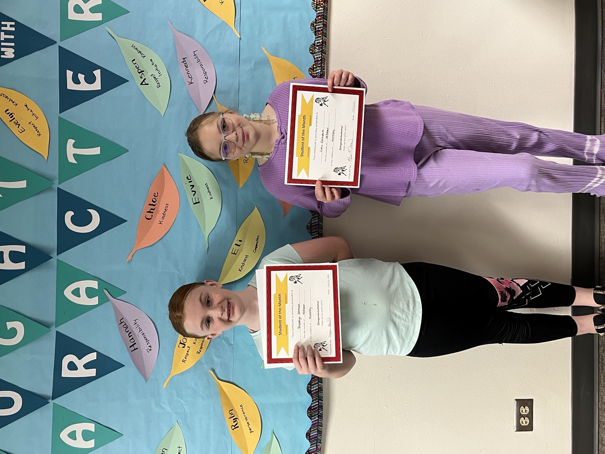 October Students of the Month for Honesty