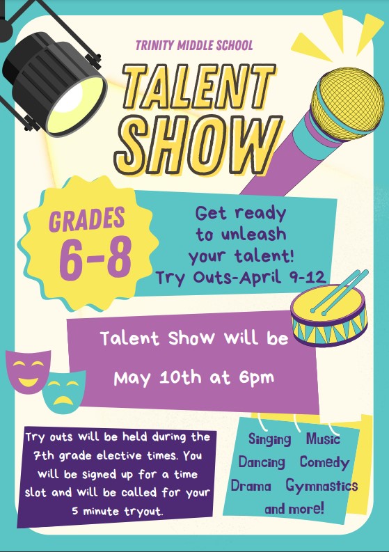 flyer for the 2024 school talent show